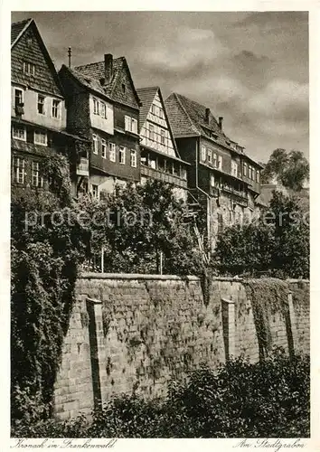 AK / Ansichtskarte Kronach Oberfranken Haeuserpartie am Stadtgraben Kat. Kronach