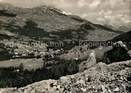 AK / Ansichtskarte Lenzerheide GR Panorama mit Staetzerhorn und Calanda