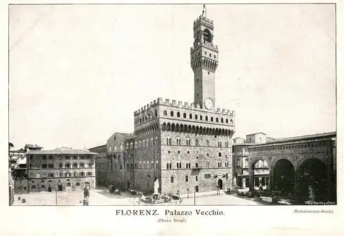 AK / Ansichtskarte Florenz Palazzo Vecchio Palast Renaissance Serie Werbung Loeflunds Milchzucker Stuttgart Kat. Italien