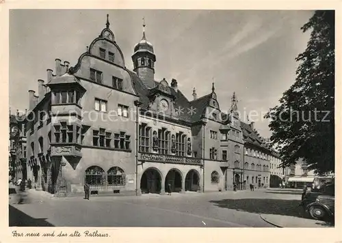 AK / Ansichtskarte Freiburg Breisgau Neues und altes Rathaus Kat. Freiburg im Breisgau