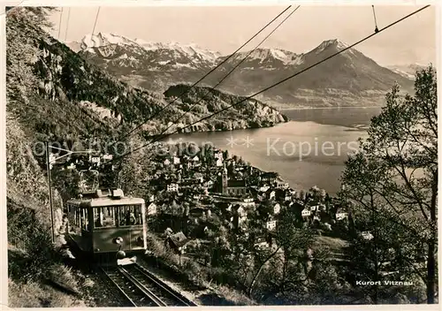 AK / Ansichtskarte Vitznau mit Rigi Bahn Vierwaldstaettersee Alpen Kat. Vitznau