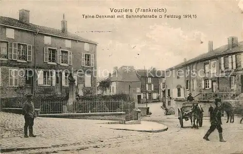 AK / Ansichtskarte Vouziers Taine Denkmal Bahnhofstrasse Feldzug  Kat. Vouziers