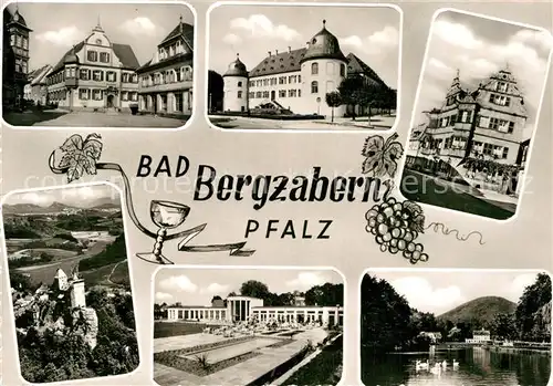 AK / Ansichtskarte Bad Bergzabern Rathaus Schloss Burg Kuranlagen Weiher Kat. Bad Bergzabern