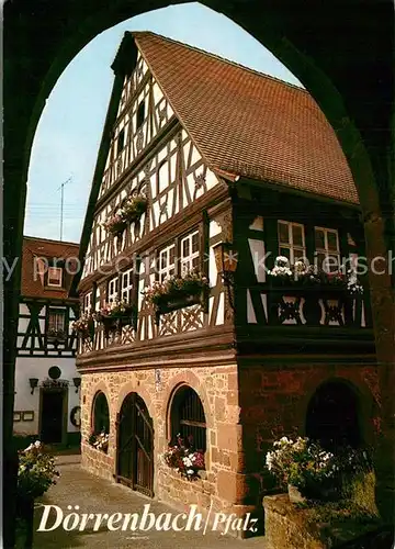 AK / Ansichtskarte Doerrenbach Rathaus Fachwerkhaus Kat. Bad Bergzabern