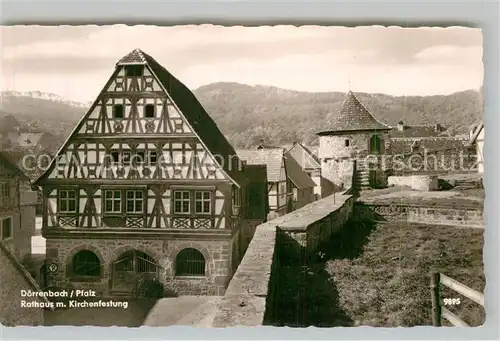 AK / Ansichtskarte Doerrenbach Rathaus mit Kirchenfestung Kat. Bad Bergzabern