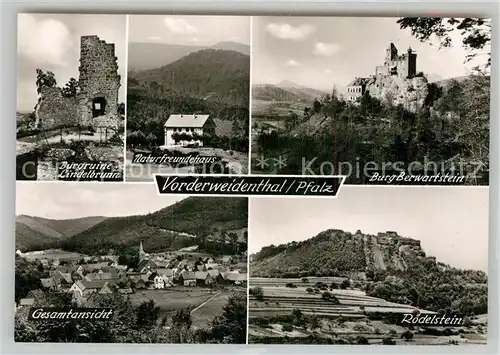 AK / Ansichtskarte Vorderweidenthal Burgruine Lindelbrunn Burg Berwartstein Gesamt Roedelstein Kat. Vorderweidenthal