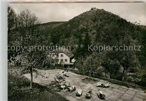 AK / Ansichtskarte Klingenmuenster Ferienheim Klingbachhof mit Burgruine Landeck Kat. Klingenmuenster