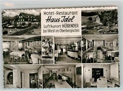 AK / Ansichtskarte Huebender Hotel Restaurant Haus Idel Schankraum Gesellschaftszimmer Kegelbahn Kat. Wiehl