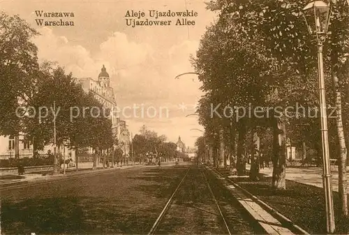 AK / Ansichtskarte Warschau Masowien Ujazdower Allee Kat. Warschau