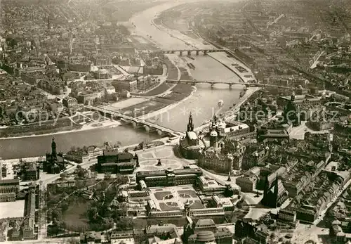 AK / Ansichtskarte Dresden Neustadt und Altstadt von Suedwesten vor der Zerstoerung 1945 Repro Kat. Dresden Elbe