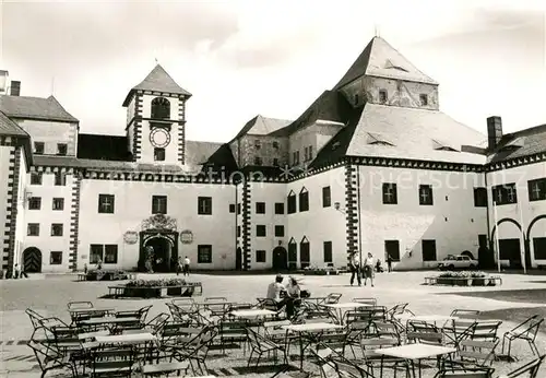 AK / Ansichtskarte Augustusburg Schloss Innenhof mit Hasenhaus und Suedportal Kat. Augustusburg