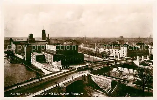 AK / Ansichtskarte Muenchen Ludwigsbruecke mit Deutschem Museum Kat. Muenchen