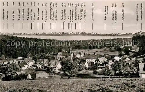 AK / Ansichtskarte Friedenweiler Gesamtansicht Luftkurort Schwarzwald mit Alpenkette Kat. Friedenweiler