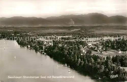 AK / Ansichtskarte Seeshaupt Starnberger See mit Benediktenwand Fliegeraufnahme Kat. Seeshaupt