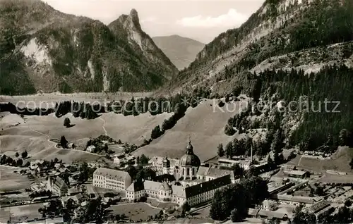 AK / Ansichtskarte Ettal Kloster Bayerisches Hochgebirge Fliegeraufnahme Kat. Ettal