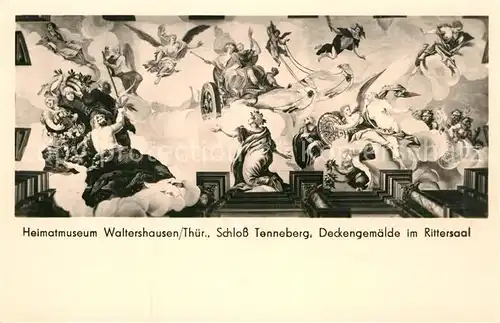 AK / Ansichtskarte Waltershausen Gotha Heimatmuseum Schloss Tenneberg Deckengemaelde im Rittersaal Kat. Waltershausen