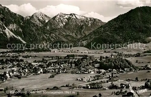 AK / Ansichtskarte Ruhpolding mit Sonntagshorn Chiemgauer Alpen Fliegeraufnahme Kat. Ruhpolding
