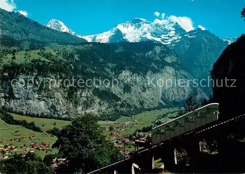AK / Ansichtskarte Bergbahn Muerren Lauterbrunnen Moench Jungfrau  Kat. Bergbahn