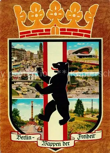 AK / Ansichtskarte Wappen Berlin Kurfuerstendamm Kongresshalle Bahnhof Zoo Schnellstrasse  Kat. Heraldik