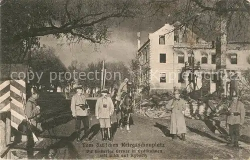 AK / Ansichtskarte Eydtkuhnen Ostpreussen Russia oestlichen Kriegsschauplatz bisherige Grenze Kybarty