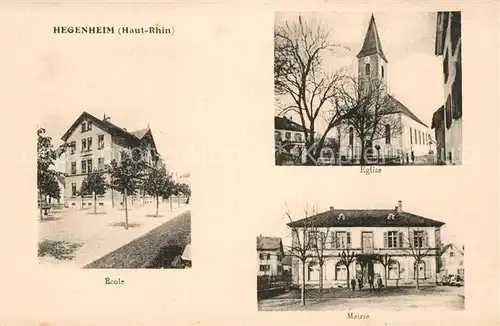 AK / Ansichtskarte Hegenheim Eglise Mairie Ecole  Kat. Hegenheim