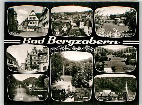 AK / Ansichtskarte Bad Bergzabern Rathaus Total Wandelhalle Schwanenweiher Kurpark Jugendherberge Kat. Bad Bergzabern