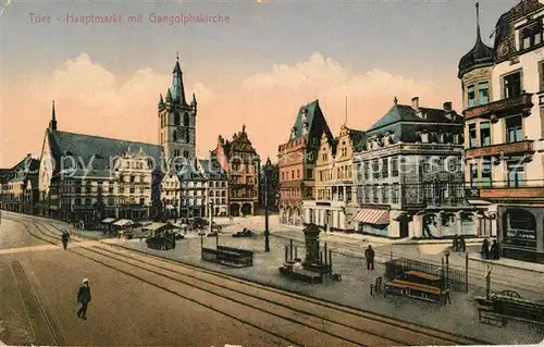 AK / Ansichtskarte Trier Markplatz mit Gangolfkirche Kat. Trier