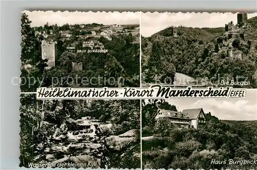 AK / Ansichtskarte Manderscheid Eifel Burgen Wasserfall Haus Burgblick Kat. Manderscheid