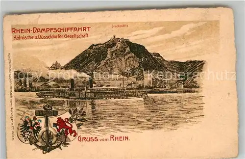 AK / Ansichtskarte Koenigswinter Drachenfels Rhein Dampferschifffahrt Kat. Koenigswinter