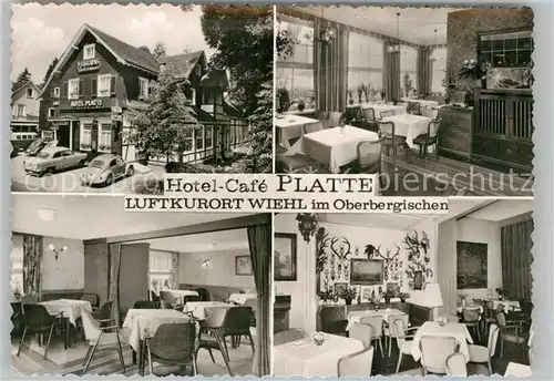 AK / Ansichtskarte Wiehl Gummersbach Hotel Cafe Platte  Aussenansicht Gastraum  Kat. Wiehl