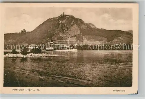 AK / Ansichtskarte Koenigswinter Drachenfels Dampfschiff Kat. Koenigswinter