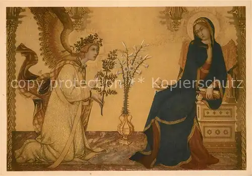 AK / Ansichtskarte Kuenstlerkarte Simone Martini L Annunciazione  Kat. Kuenstlerkarte