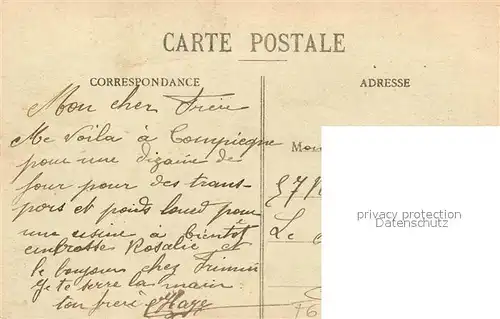 AK / Ansichtskarte Compiegne Oise Bombardement de 1918 Place de Hotel de Ville Kat. Compiegne