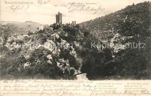 AK / Ansichtskarte Manderscheid Eifel Oberburg mit Belvedere Kat. Manderscheid