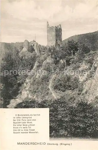 AK / Ansichtskarte Manderscheid Eifel Eingang Oberburg Kat. Manderscheid