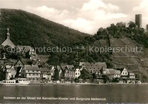 AK / Ansichtskarte Beilstein Mosel mit Karmelitenkloster und Ruine Metternich Kat. Beilstein