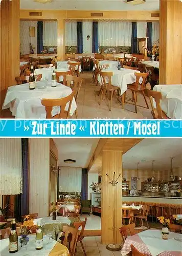 AK / Ansichtskarte Klotten Gasthaus zur Linde Gastraeume Bar Kat. Klotten