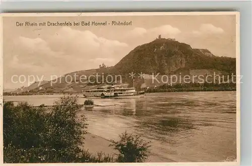 AK / Ansichtskarte Rhoendorf Drachenfels Ruine Rhein Kat. Bad Honnef