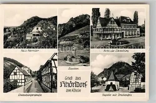AK / Ansichtskarte Rhoendorf Haus Adenauer Hotel zur Loewenburg Loewenburgerstrasse Kapelle Kat. Bad Honnef