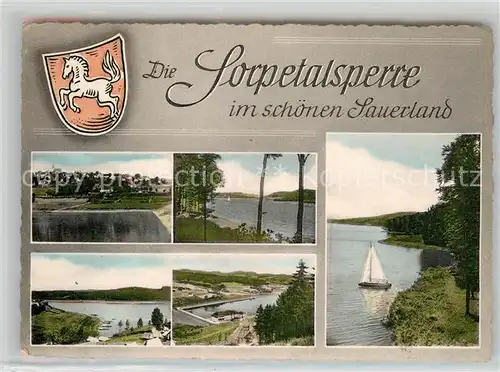 AK / Ansichtskarte Sorpetalsperre Campingplatz Segelboot Panoramen Kat. Sundern (Sauerland)