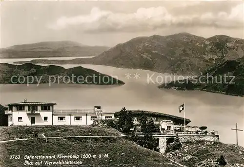 AK / Ansichtskarte Klewenalp Bahnrestaurant Blick auf Vierwaldstaettersee