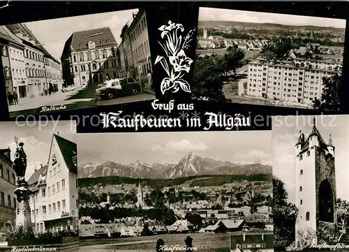 AK / Ansichtskarte Kaufbeuren Rathaus Neptunbrunnen Fuenfknopfturm Kat. Kaufbeuren