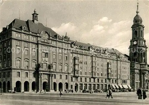 AK / Ansichtskarte Dresden Haus Altmarkt mit Kreuzkirche Kat. Dresden Elbe