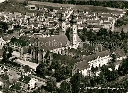 AK / Ansichtskarte Zwiefalten Wuerttemberg Kloster Kirche Fliegeraufnahme