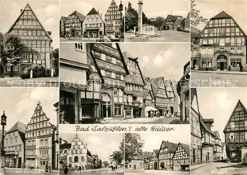 AK / Ansichtskarte Bad Salzuflen Renaissance Haus Rathaus Markt Salzhof Alte Haeuser Langestrasse Apotheke Salzhof Ritterstrasse Fachwerkhaeuser Kat. Bad Salzuflen