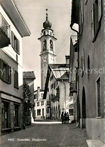 AK / Ansichtskarte Samedan Dorfpartie Kirche Kat. Samedan