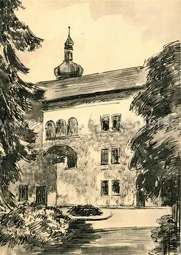 AK / Ansichtskarte Maehrisch Schoenberg Schloss 14. Jhdt. Kuenstlerkarte Kat. Sumperk