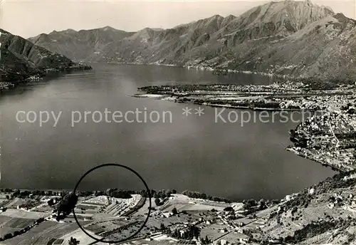 AK / Ansichtskarte Tenero Lago Maggiore TCS Camping Alpenpanorama Fliegeraufnahme