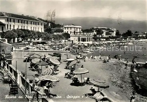 AK / Ansichtskarte Diano Marina Spiaggia e Hotel Terese Riviera dei Fiori Kat. Italien