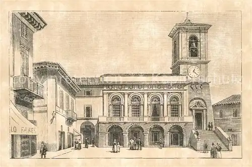 AK / Ansichtskarte Norcia Palazzo Municipale Zeichnung Kuenstlerkarte